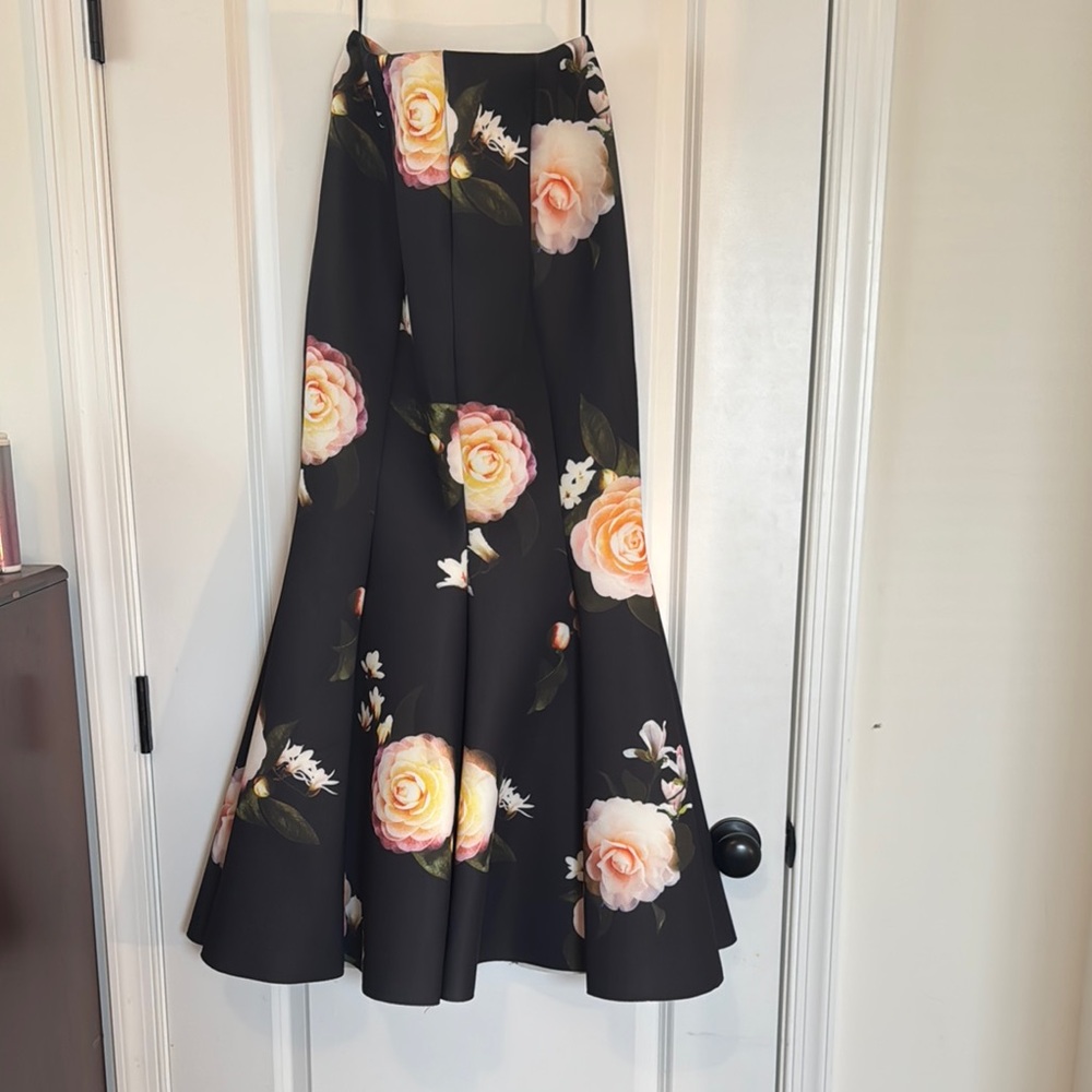 Pink and Black Maxi A-line Skirt for Night Out